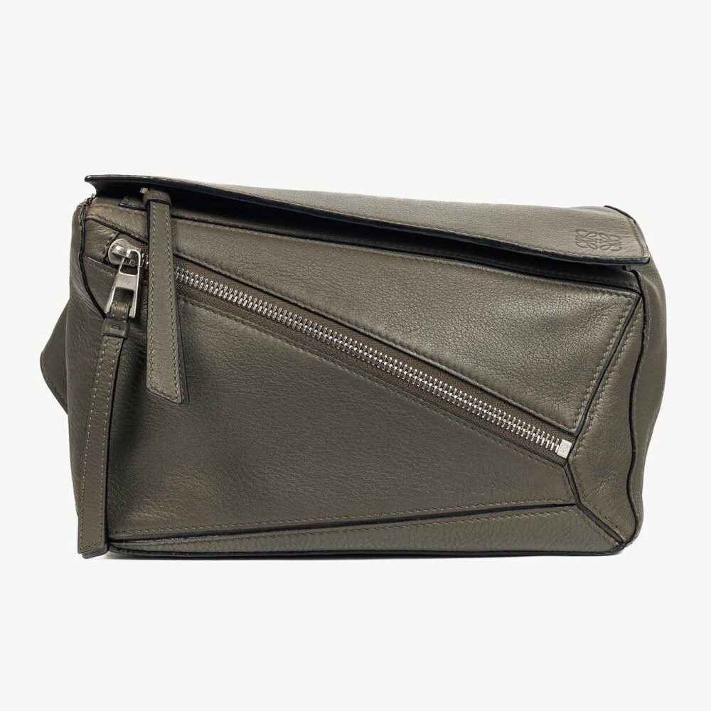 Loewe Puzzle Khaki Green Classic Calfskin Bumbag